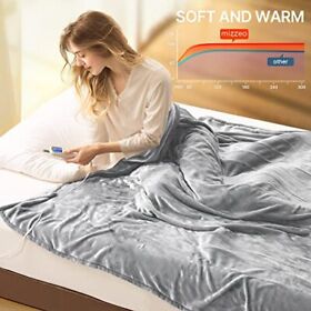 Mizzeo Electric Heated Blanket 84inch X 90inch Queen Size Fast Heating 10 Levels