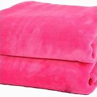 Mk Home Collection Solid Color Fleece Super Soft Blanklet King Hot Pink 617762576393