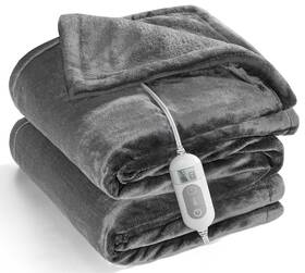 Mlivrom 797093823226 Heated Throw Blanket Electric Flannel 8 Heat Timer Washable