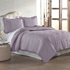 Modern Threads 3mfsqltg-lvr-kg 3 Pc Solid Embroidered Quilt Sets King Lavender