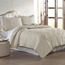 Modern Threads 3mfsqltg-snd-kg 3 Pc Solid Embroidered Quilt Sets King Sand