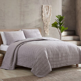 3pyctnqe-ord-qn Modern Threads 3-piece Everly Embroidered Quilt Set