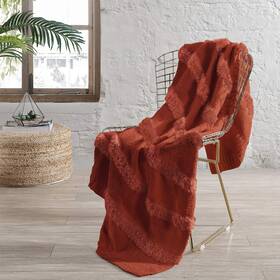 Modern Threads 645470280790 Luxury Farrah Acrylic Fur Bed Sofa Throw Nutmeg - 50 Inch X 60
