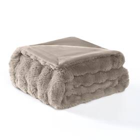 7ptthrxso1-brw-mt Modern Threads Water-resistant Faux Rabbit Fur Pet Blanket For 30x40 Inch Brown