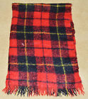 P2154 Mohair Glentana Throw Tartan Plaid Red Blanket Wool Scotland Black