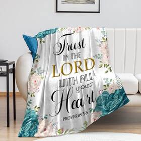 6t-1yor-78b9 Molcunn Christian Gifts For Women Inspirational Religious Blanket Bible Verse Scriptu