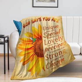 Xa-e00z-183j Molcunn Christian Gifts For Women Inspirational Religious Blanket God Says You