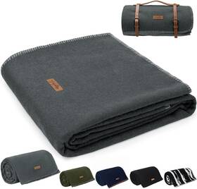 Molithe 704090161084 100% Wool Blanket 62 Inch X 86 Warm Thick Washable Military Grea