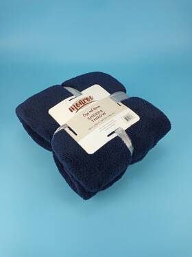 Rn89134 Monroe Cozy Warm Sherpa Throw Blanket Navy Blue 50 Inch X 60 127 Cm 152