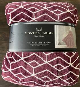 151212 Monte & Jardin And Luxury Collection Ultra Plush Throw Blanket Red 60 Inch X70