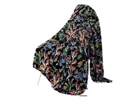 Monte & Jardin 711181340853 And Flower Pattern Plush Throw Blanket 60 By 70 Inches Navy Floral