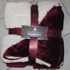 Monte Jardin Luxury Linens Velvet Sherpa Throw 60 X 70 Burgundy 841278139708