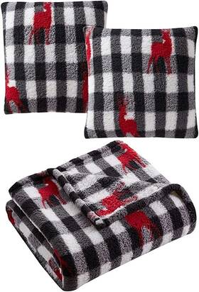 Morgan Home Holiday 651896660085 Prints 3 Pack Decorative Pillows And Throw