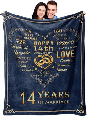 Mosslink 705353207297 Ivory Gifts For 14th Anniversary Blanket 60 Inch X50 Wedd