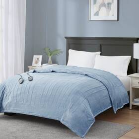 Mpt54-0024 Mp2 Queen Size Electric Blanket With Dual Control Plush Heated Blankets Machine Wa