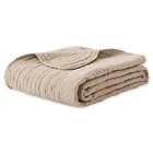 Mp50-4302 Madison Park Tuscany Quilted Throw Blanket In Khaki 675716918897
