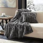 Mp50-4824 Madison Park Edina Black Faux Fur Throw Get Furry And