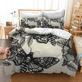 Mrbay 651721731447 Skull Bedding 3d Digital Printing Death And Flower Cream