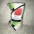 Ms97-555-610-17 Mainstays Christmas Lights Fleece Throw Blanket White Green 784857739008
