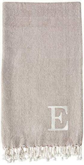 Mud Pie 718540497135 Woven Cotton Initial Throw Blanket 70 Inches X 50 E