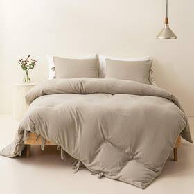 Mukka 682559667561 Duvet Cover Queen Size 3 90 Inch Washed Beige Khaki