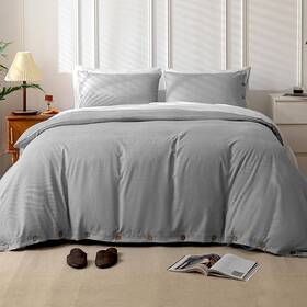 Mukka 782947098592 Duvet Cover Set King 1 2 Pillow Cases Light Grey