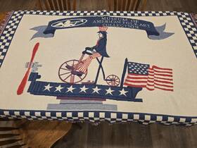 Museum Of Fine Arts 011742990924 Whirligig Uncle Sam Riding Throw Blanket Woven American Folk Art
