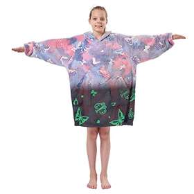 Yn-wbk-d01m Muyuhome Glow In The Dark Butterfly Wearable Blanket Hoodie Medium Purple