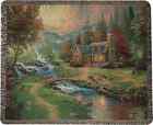Mww Throw Blanket Tapestry Thomas Kinkade Cabin By Stream Cotton 50 X 60 Made Usa 725734767271