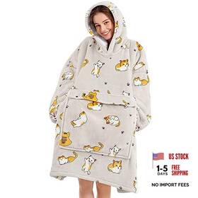 Mnnrtz4cat Naretce Cozy Oversized Blanket Hoodie Wearable Blankets Soft Hooded 2#cat Adult