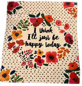 Natural Life 614390697360 Throw Blanket Boho Soft Lightweight I Will Be Happy Motivational