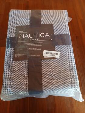 Ushsee1153209 Nautica Blanket Soft Cotton Bedding Medium Weight For All Seasons King Navy A5