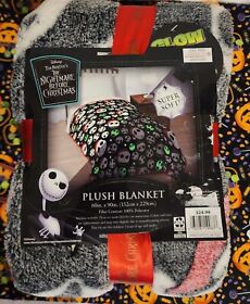 Nbc Nightmare Before Christmas Glow In The Dark Plush Blanket 60inchx90inch Santa Jack