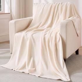 Oo-jhbt-1kvj Nenolix Throw Blanket For Couch 420 Gsm Fluffy Thick 50x70 In Beige