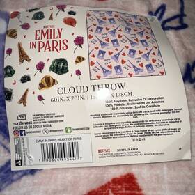 Netflix 190604993447 Emily In Paris Fleece Blanket Throw Soft Cozy Chic Parisian Vibes