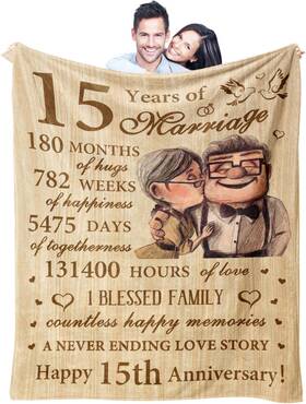 Neuturs 313024473461 15th Anniversary Blanket Gifts 15 Year Wedding Gift For Him Her