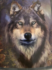 New Everwild Heartland Wolf Plush Throw Blanket 50 In X 60in American Heritage