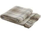562-22 New Lake Livin Woven Throw Blanket Blue Cream Taupe Gray Retreat Cabin 50inch X 60inch