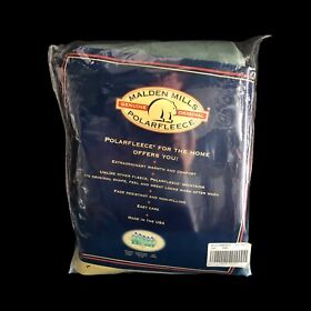 H85896061000 New Malden Mills Soft Polar Fleece Blanket Green Twin Size Usa Made