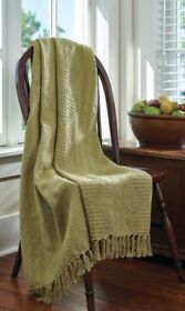 346-22g New Sage Green Throw Blanket Bassett Hall By Park Designs 60inch X 50inch Cotton