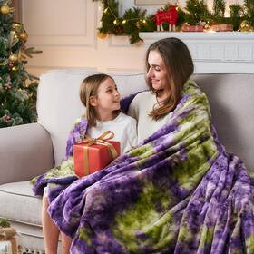 Newcosplay 217298796757 Super Soft Faux Fur Throw Blanket For Couch Purple Green Sherpa Fuzzy Plush Warm