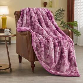 B094xx1v5c Newcosplay Faux Fur Throw Blanket Light Purple Sherpa Plush 40x50 Inch Soft