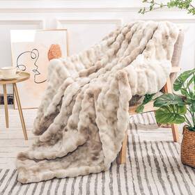 Blk22001-bsp-050-060-1 Nexhome Pro Faux Fur Throw Blanket Soft Cozy Plush Fleece For Sofa Couch Bed Liv