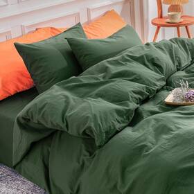 Ccs22002-olv-8090 Nexhome Pro Duvet Cover Set 100% Full 80 Inch X90 Forest Green No Comforter