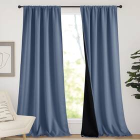 Ntuscrp12l25295c49 Nicetown Insulated 100% Blackout Curtains Elegant Decor Noise Reducing Perfo