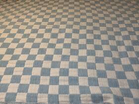 106002 Nicole Miller Knitted Blanket Throw Oversized Blue/white Checkered 48x72 Inch Babyboy