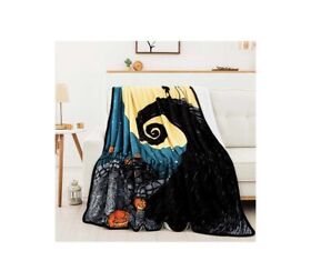 1nbx-29500-0001-ret Nightmare Before Christmas Starry Night 60 X 80 Inch Sherpa Throw Blanket