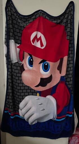 Nintendo 073558655466 2017 Super Mario Plush Throw Fleece Blanket 50x60
