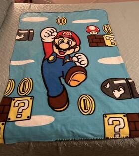 Nintendo 073558765660 Official Super Mario Fleece Blanket 54 Inch X38