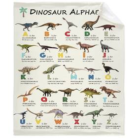 Niubilitiy 677198082624 Dinosaur Alphabet Blanket For Boys Throw Educational Learn Inch